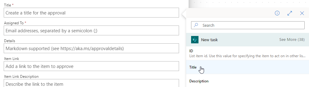 Screenshot of dynamic content for SharePoint item.