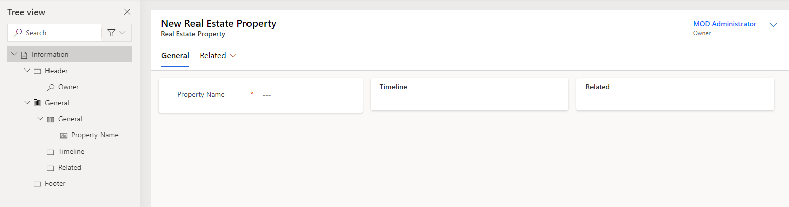 Screenshot des Hauptformulars mit Strukturansicht und Namen.