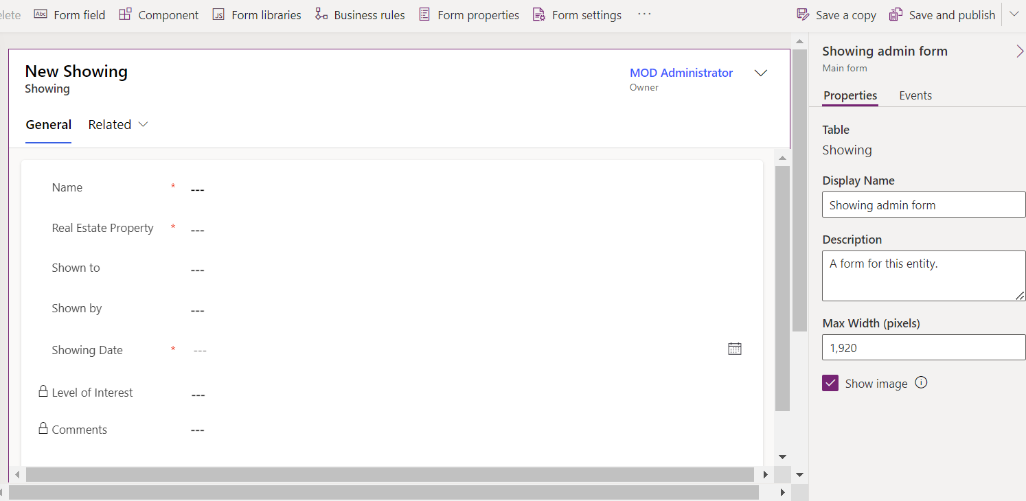 Copy of Showing main form.