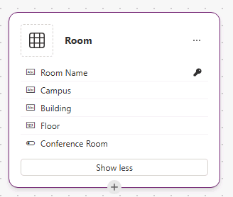 完了した Room テーブルを示すスクリーンショット。