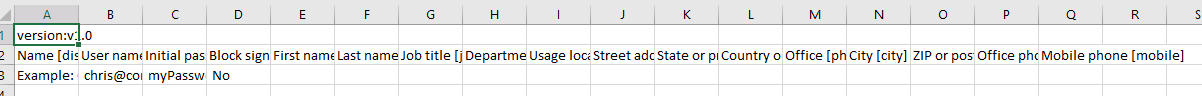 Screenshot: Beispiel einer Vorlagen-CSV-Datei zum Masseneinladen von Gastbenutzern