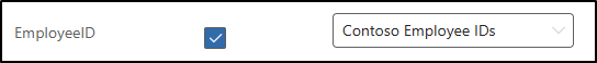 Screenshot showing EmployeeID selected as a primary element.