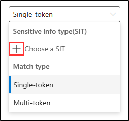 Screenshot showing the click path to add a SIT for a primary element in an EDM classifier.