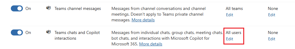 Screenshot showing the Add users option for Teams chats and Copilot interactions.