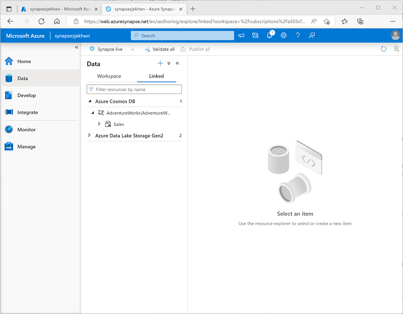 Hinzufügen einer Azure Cosmos DB-SQl-API-Verbindung für externe Daten