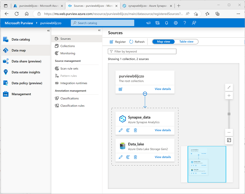 Screenshot der Datenzuordnung mit der Quelle „Synapse_data“.