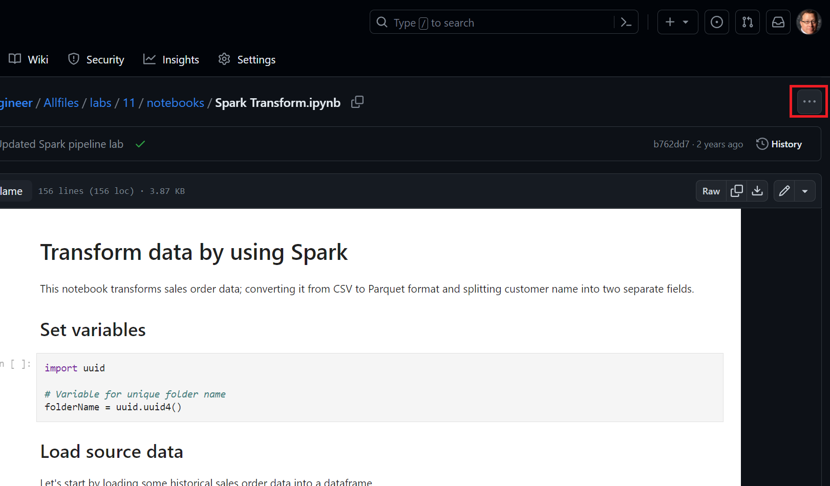 Spark-Notebook von GitHub herunterladen