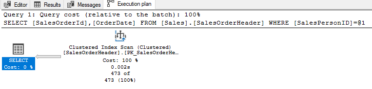 SQL ステートメントを示すスクリーンショット