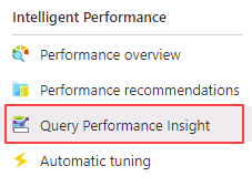 Screenshot showing the Query Performance Insight icon