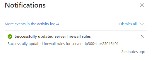 Screenshot of the firewall rule creation.