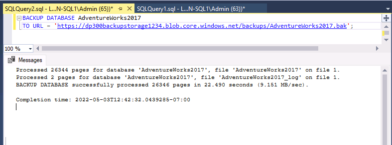 Screenshot of the backup error.