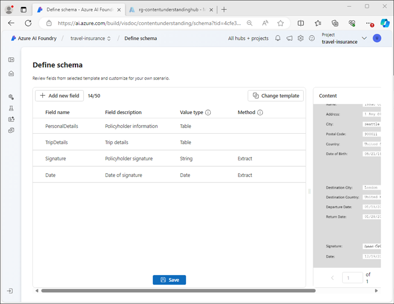 Screenshot of a document schema.