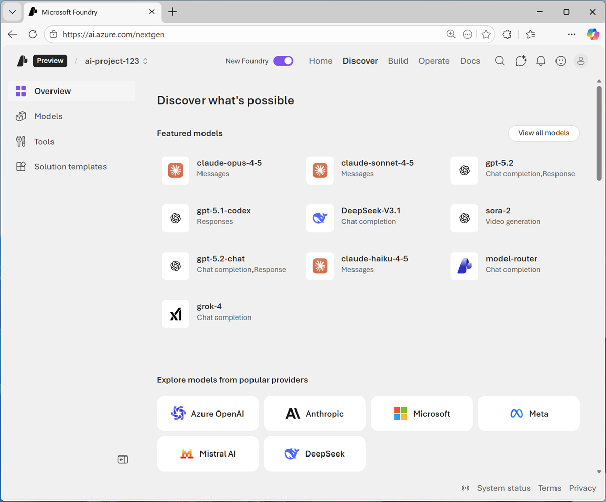 Microsoft Foundry の概要 | Get started with AI apps and agents in Azure