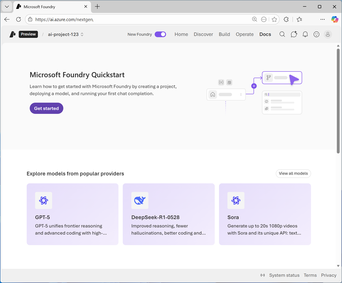 Microsoft Foundry の概要 | Get started with AI apps and agents in Azure