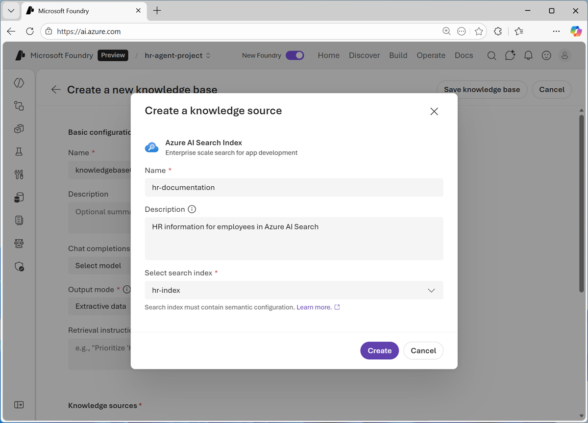 Source Foundery Microsoft Foundry で Foundry IQ の使用を開始する | Get started with AI apps and ...