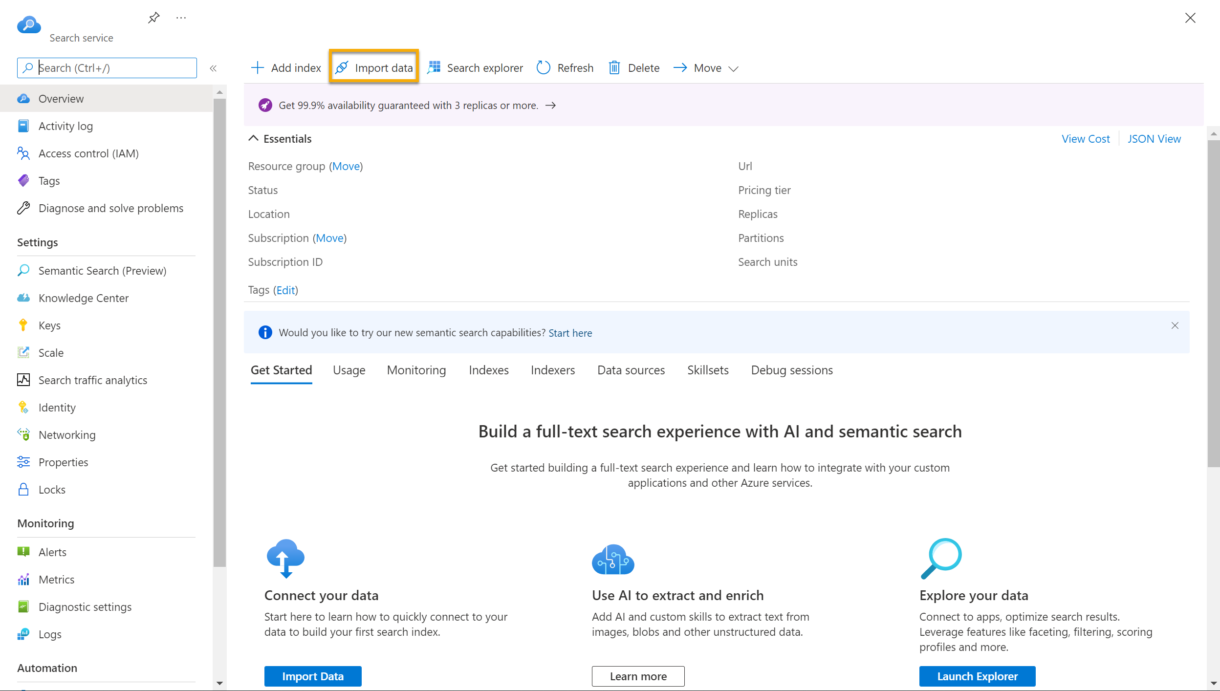 データのインポート ウィザードを示すスクリーンショット。