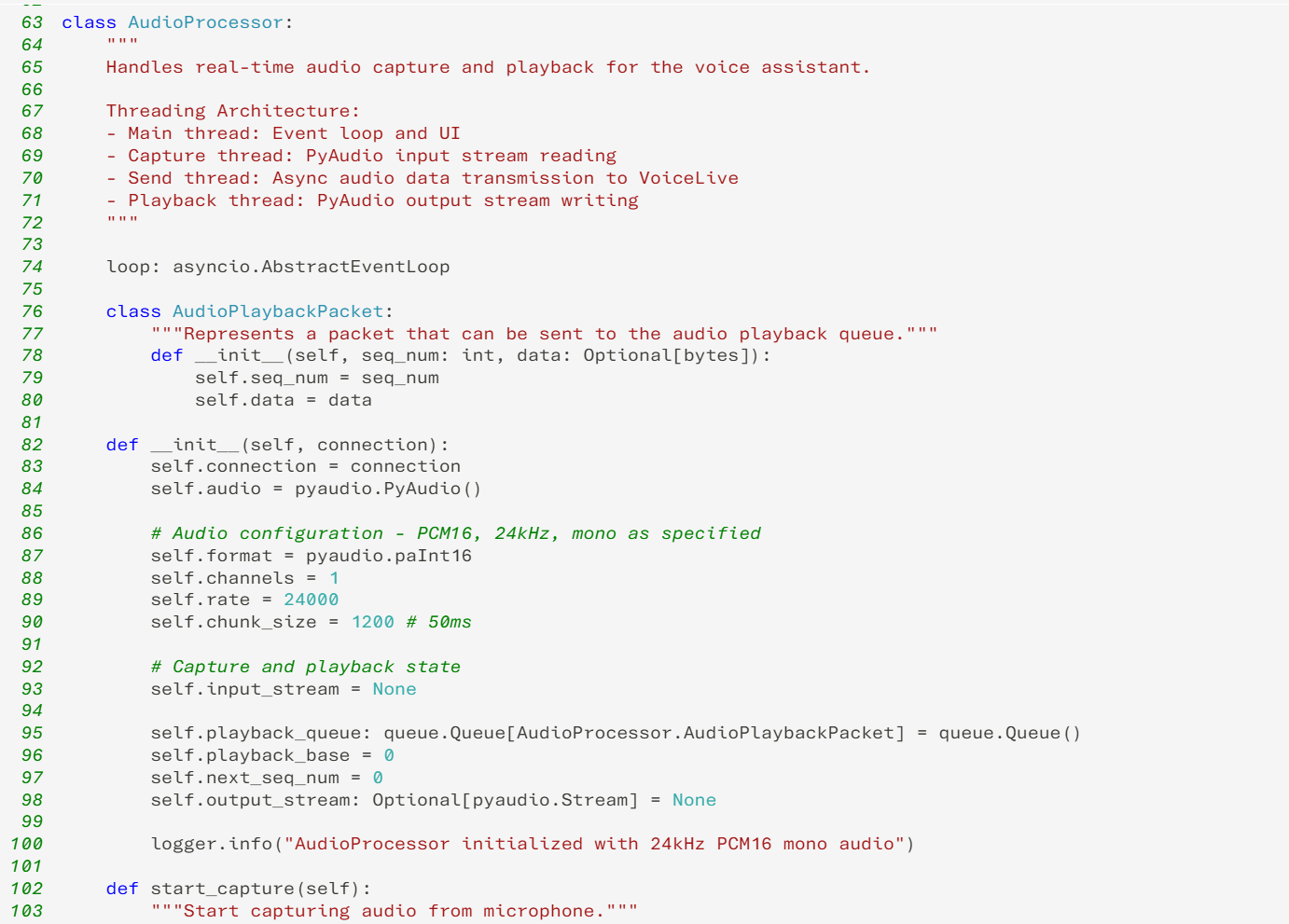 Screenshot of the Audio Processor class.