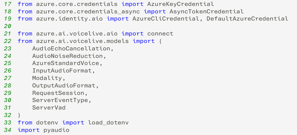 Screenshot of the imported packages.