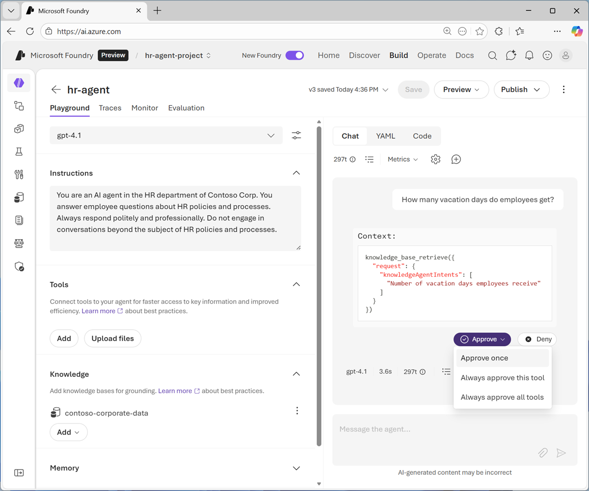 Screenshot of the Approve prompt.