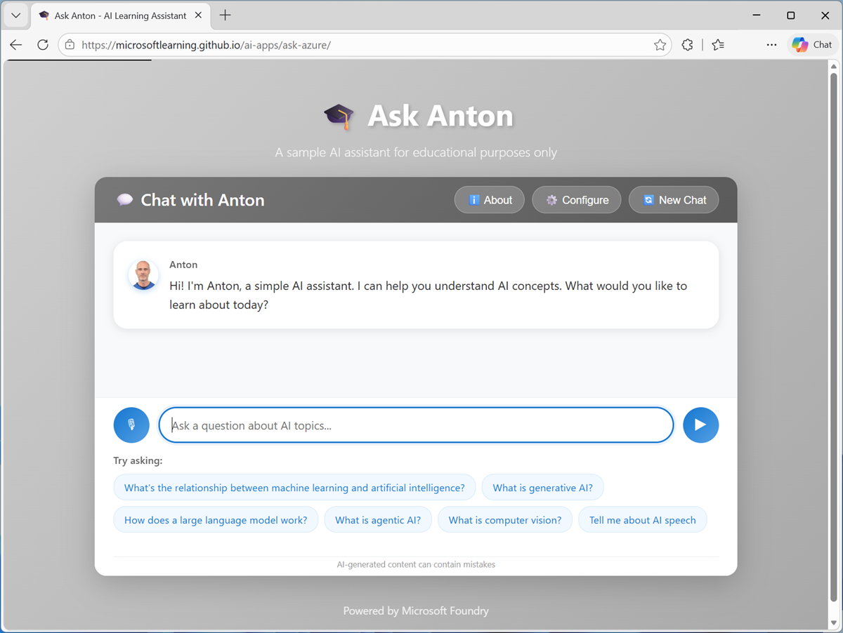 Screenshot of the Ask Anton app.