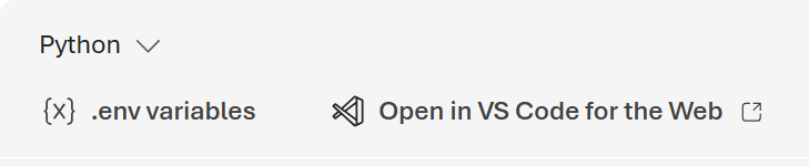 Screenshot of the open button at the top of the code window.