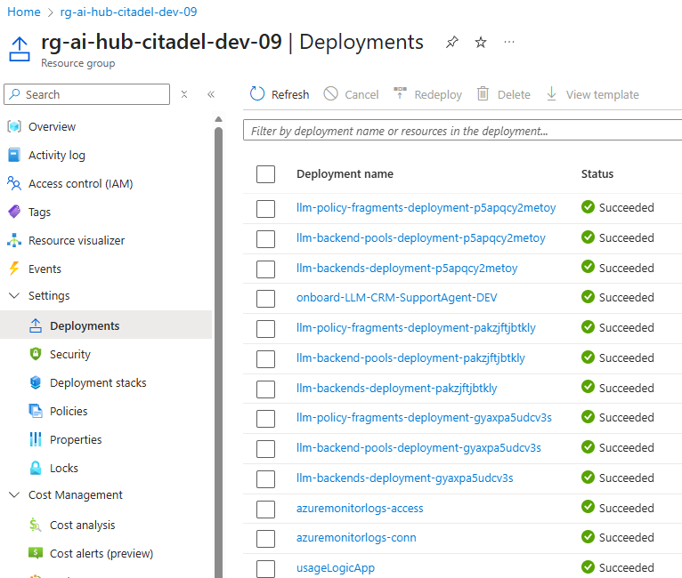 Deployment in Azure Portal