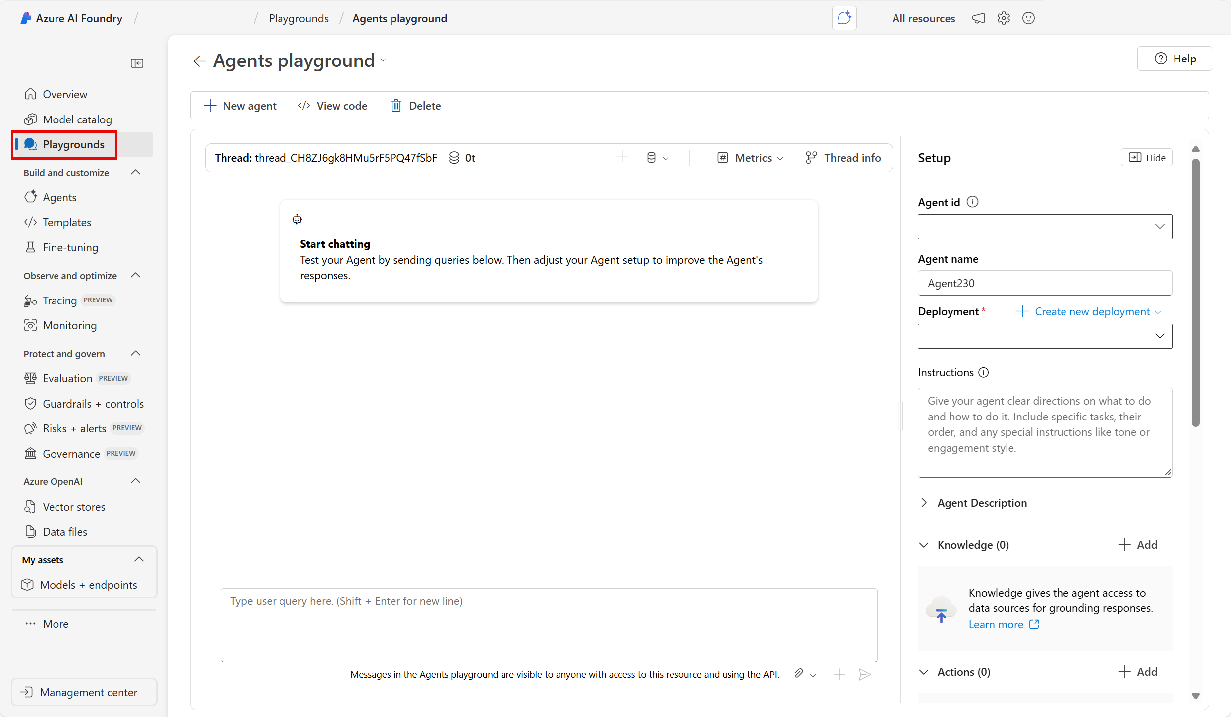 Screenshot of a Azure AI project details in Azure AI Foundry portal.