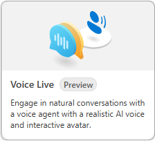 Screenshot of the Voice Live tile.