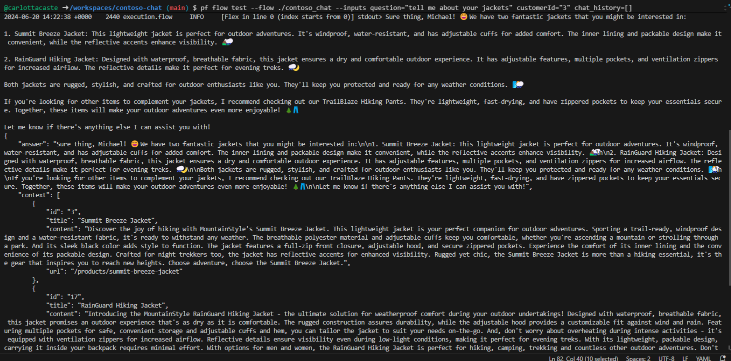 Example App Output