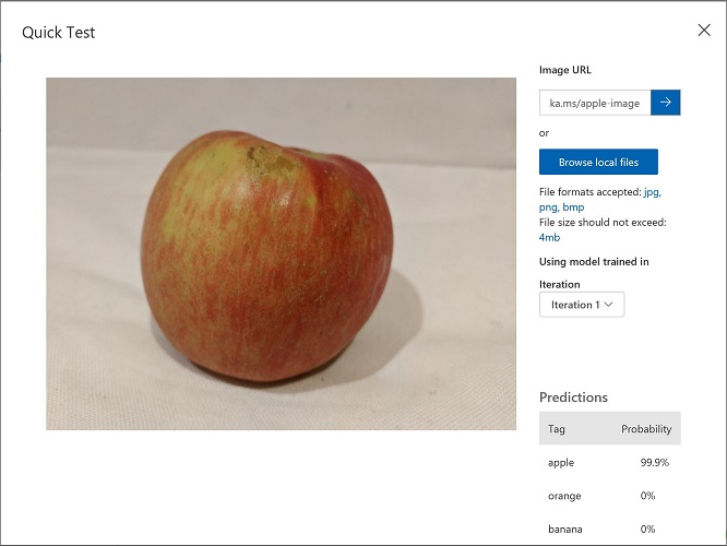 apple のクラス予測を含むイメージ