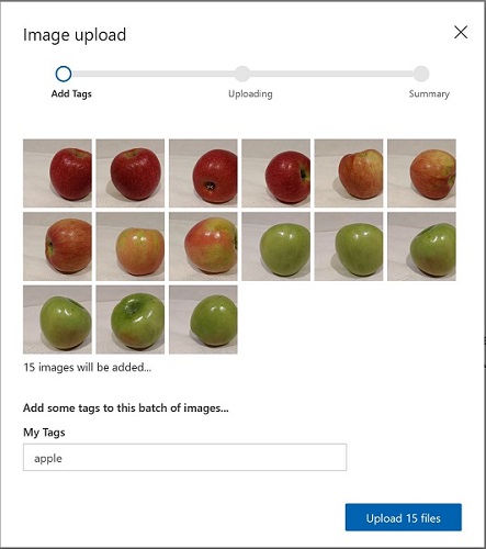 apple タグを指定してアップロードする