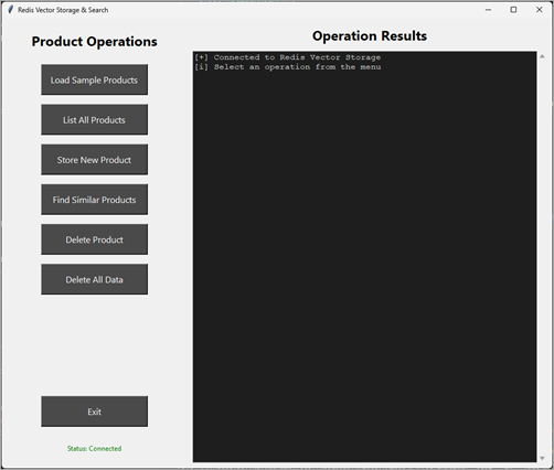 Screenshot of the vector app running.