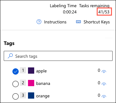 A tasks remaining value of 41/53 is highlighted above Tags.