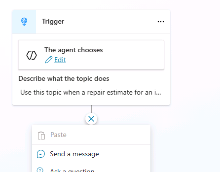 Screenshot of adding a node.