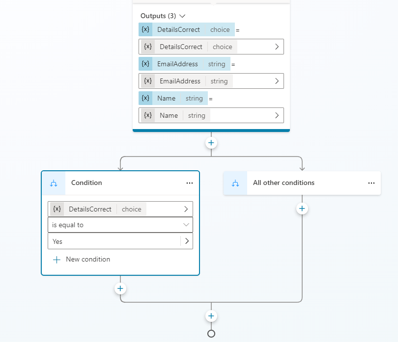 Screenshot of adding a condition node.