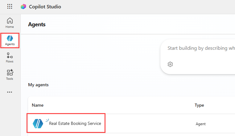 Agents in Copilot Studio portal.