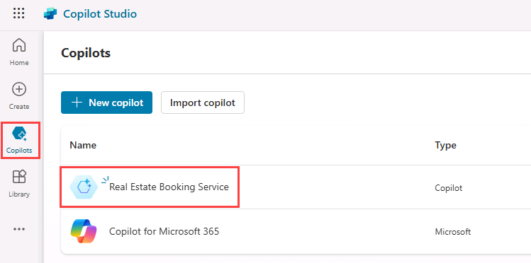 Copilots in CoPilot Studio portal.