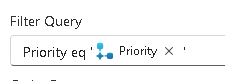 Screenshot of Excel filter in the workflow.