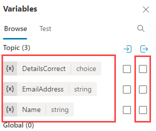 Screenshot of the variables pane.