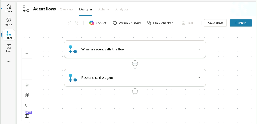 Screenshot of a new workflow.