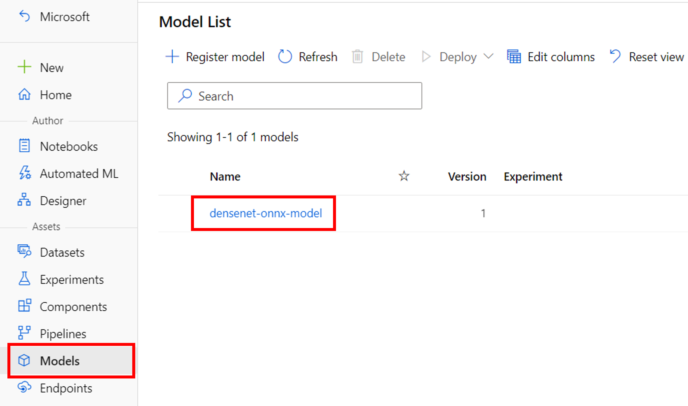 Models page