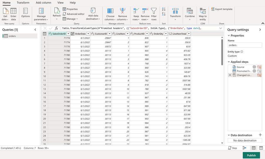 Requête dans l’éditeur Power Query