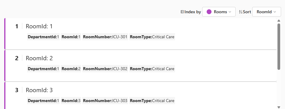 Screenshot showing Card view with patient details