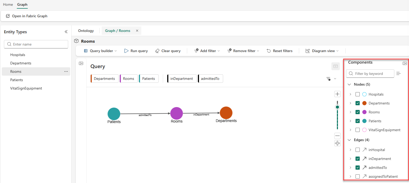 Screenshot showing the Components pane