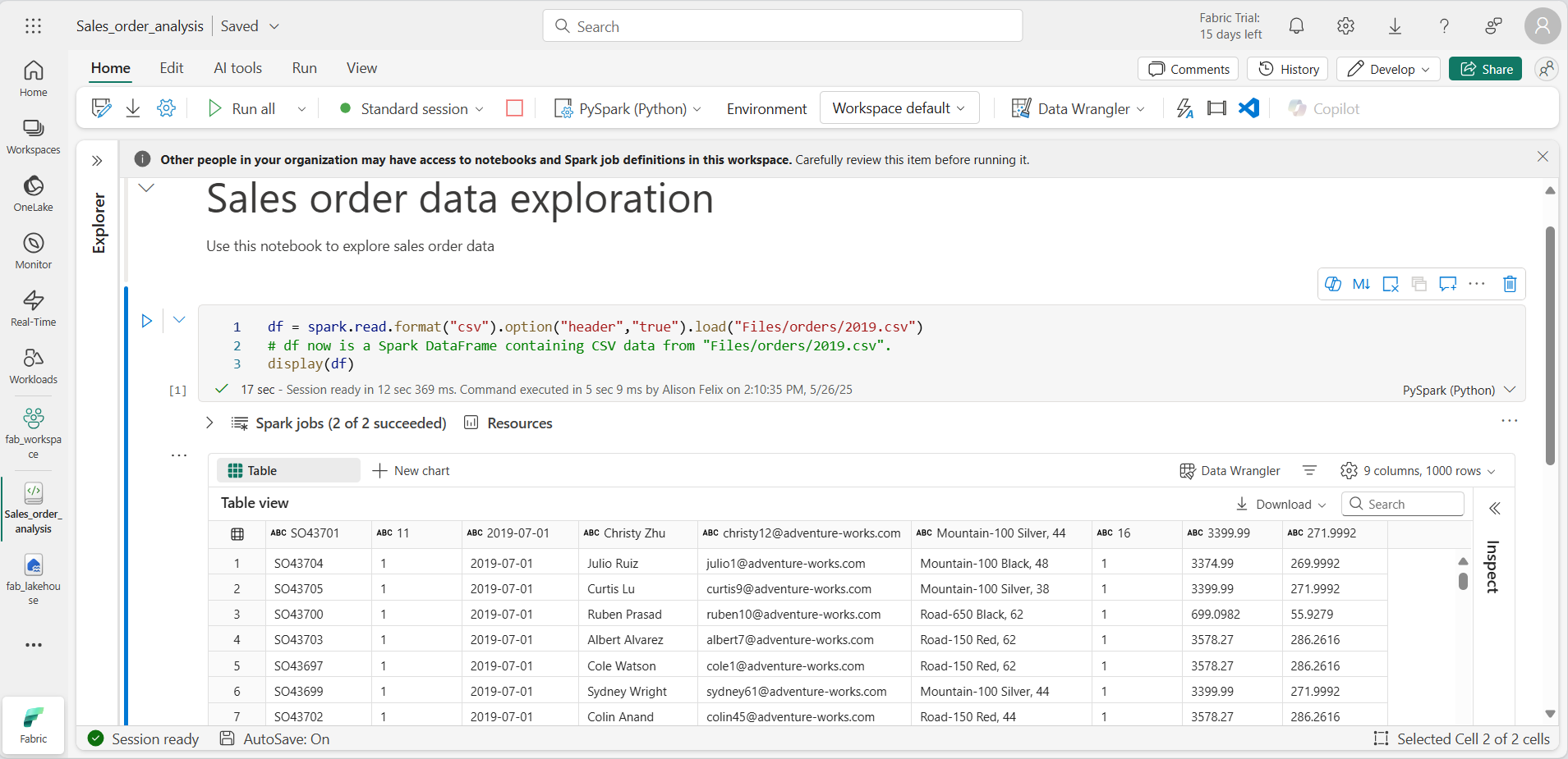 Screen picture showing auto generated code and data.