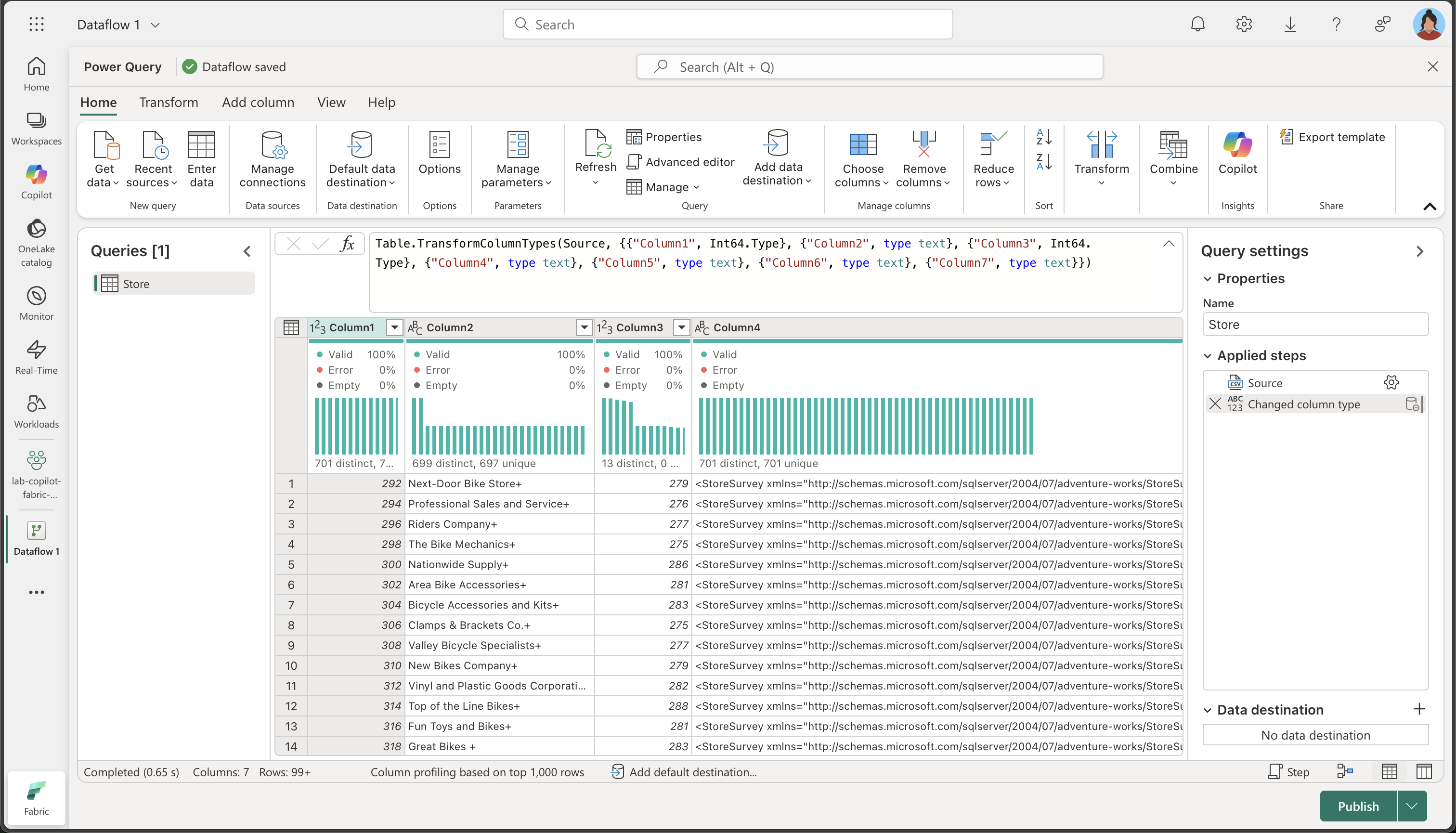 Screenshot of a query in the Power Query editor.
