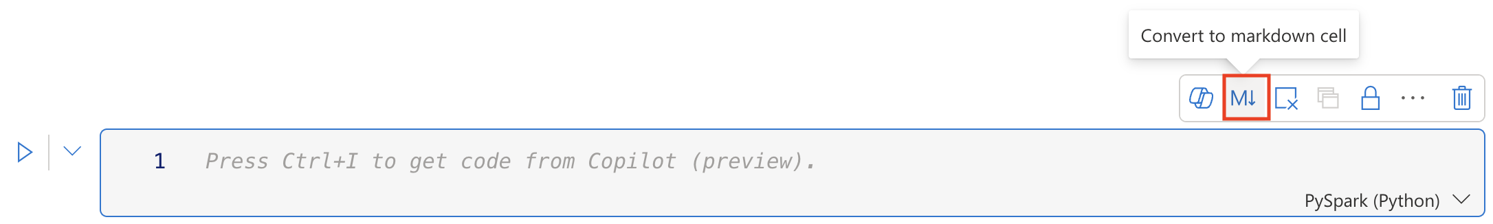 Screenshot of a notebook, changing the first cell to become markdown.