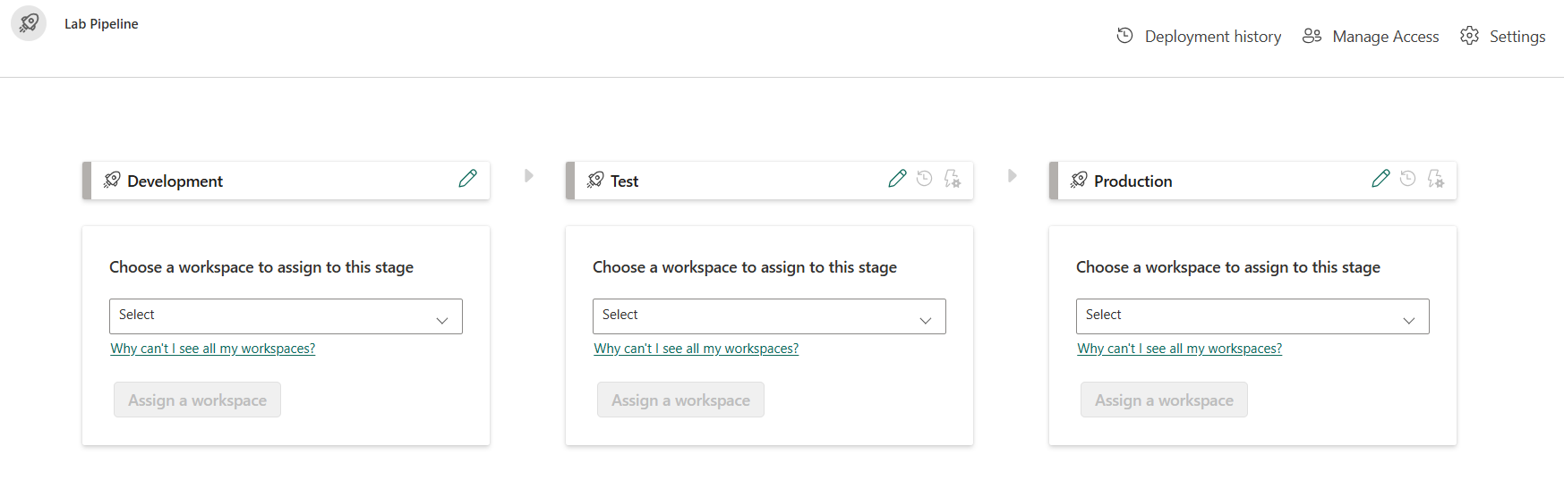 Screenshot of deployment pipeline.