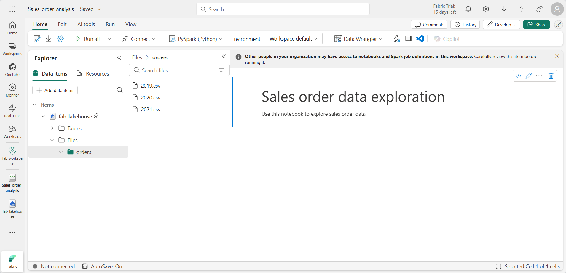 Screen picture of csv files in Explorer view.