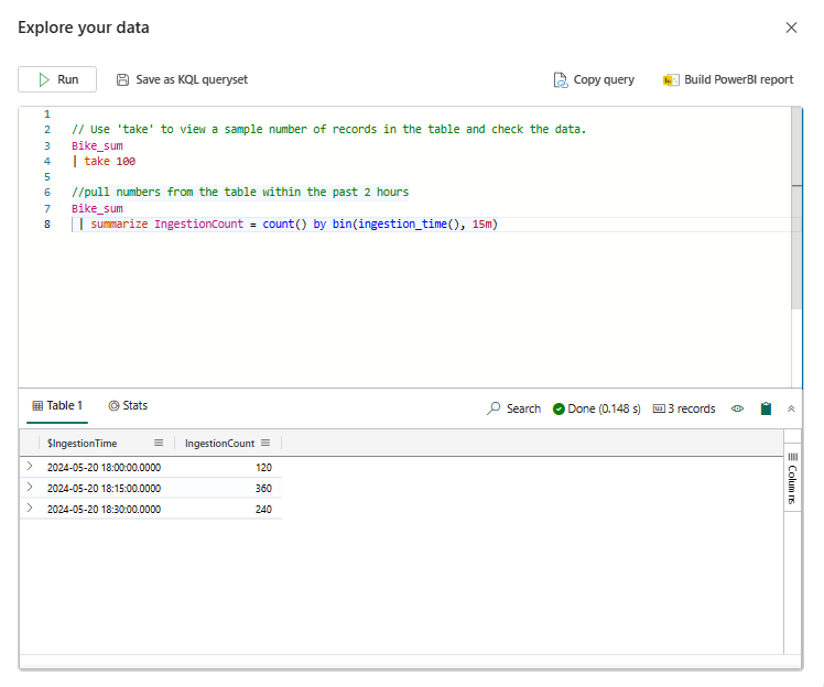 Image of KQL Query results